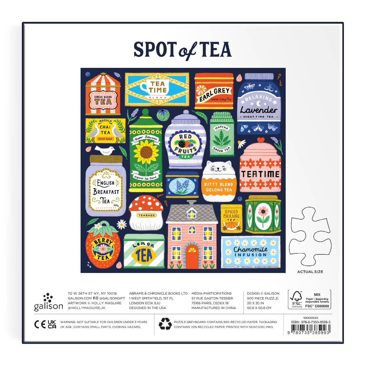 Galison Spot Of Tea, 500 Piece Puzzle