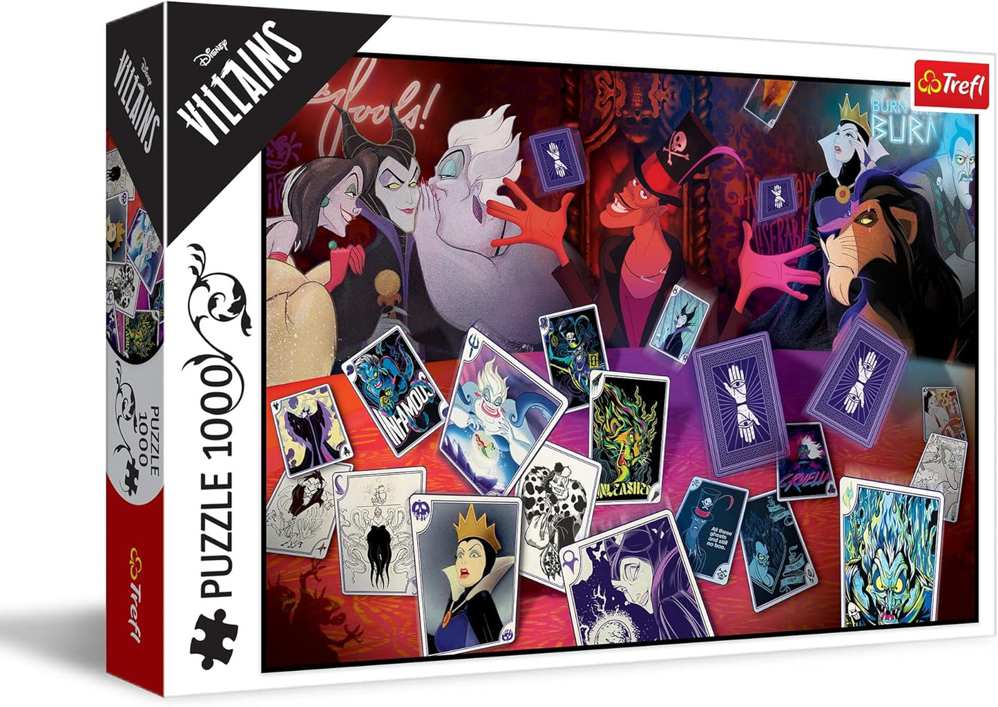 Trefl Disney Villains: Only Good Cards, 1000 Piece Puzzle - Imported