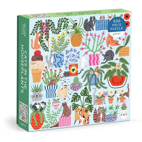 Galison Cats in the Houseplants, 500 Piece Puzzle