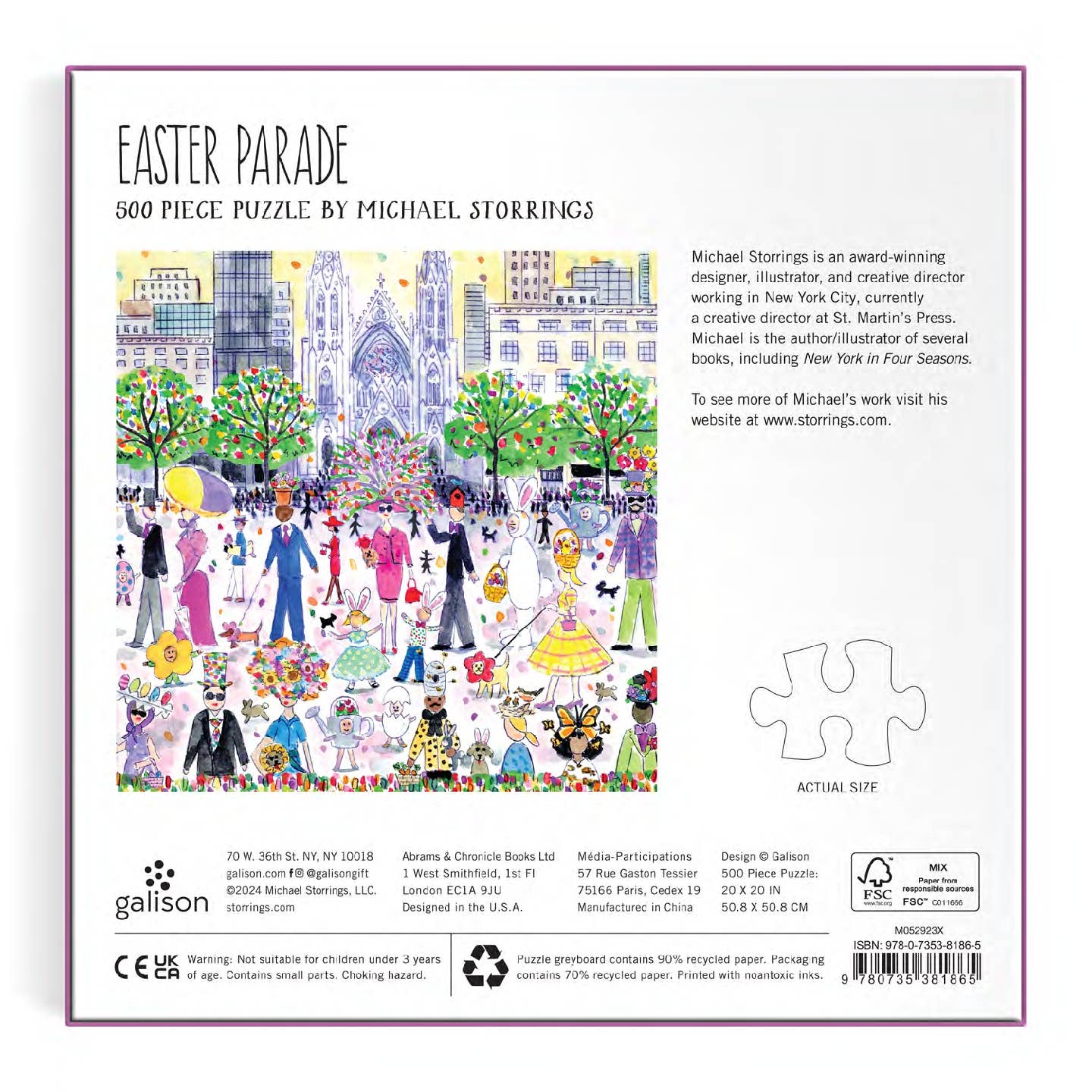 Galison Michael Storrings Easter Parade, 500 Piece Puzzle