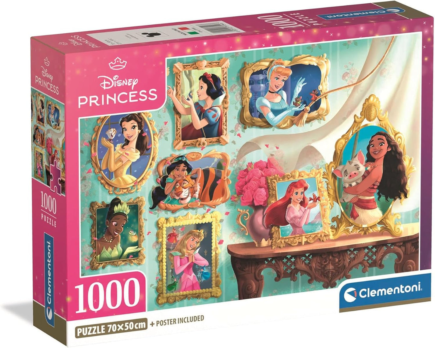 Clementoni Disney Princess Frames, 1000 Piece Puzzle - Imported