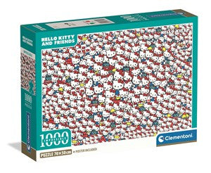 Clementoni Impossible Hello Kitty, 1000 Piece Puzzle - Imported
