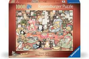 Ravensburger Crazy Cats: Bingley's Bookclub, 1000 Piece Puzzle - Imported