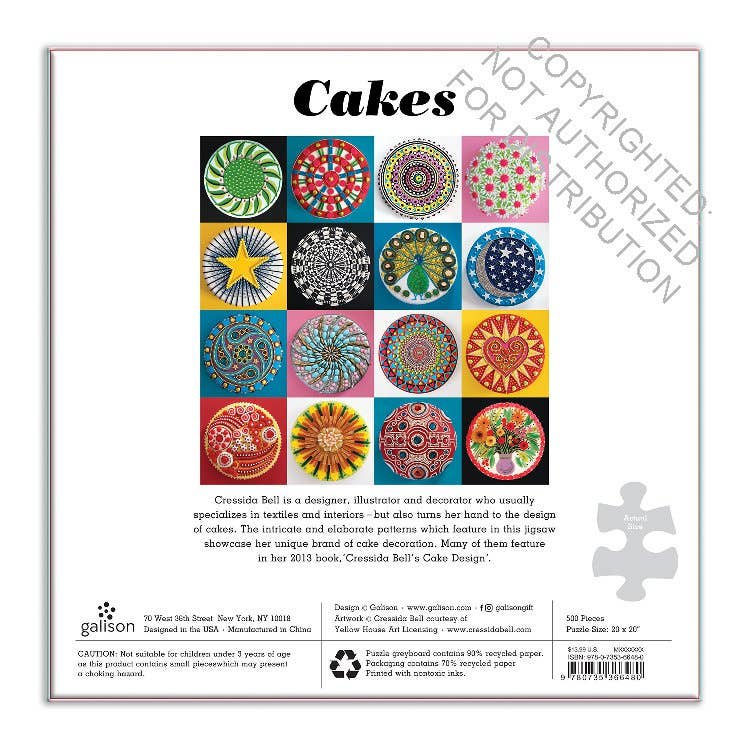 Galison Cakes, 500 Piece Puzzle