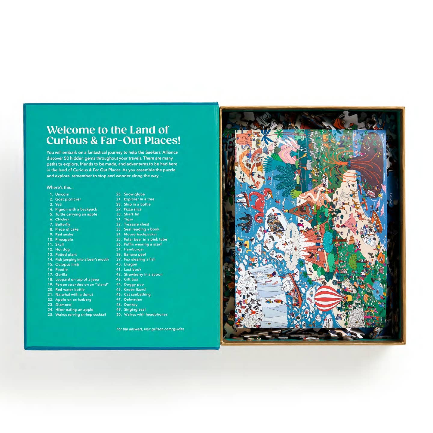 Galison Search and Find: Where’s ________? Curious and Far Out Places, 500 Piece Puzzle