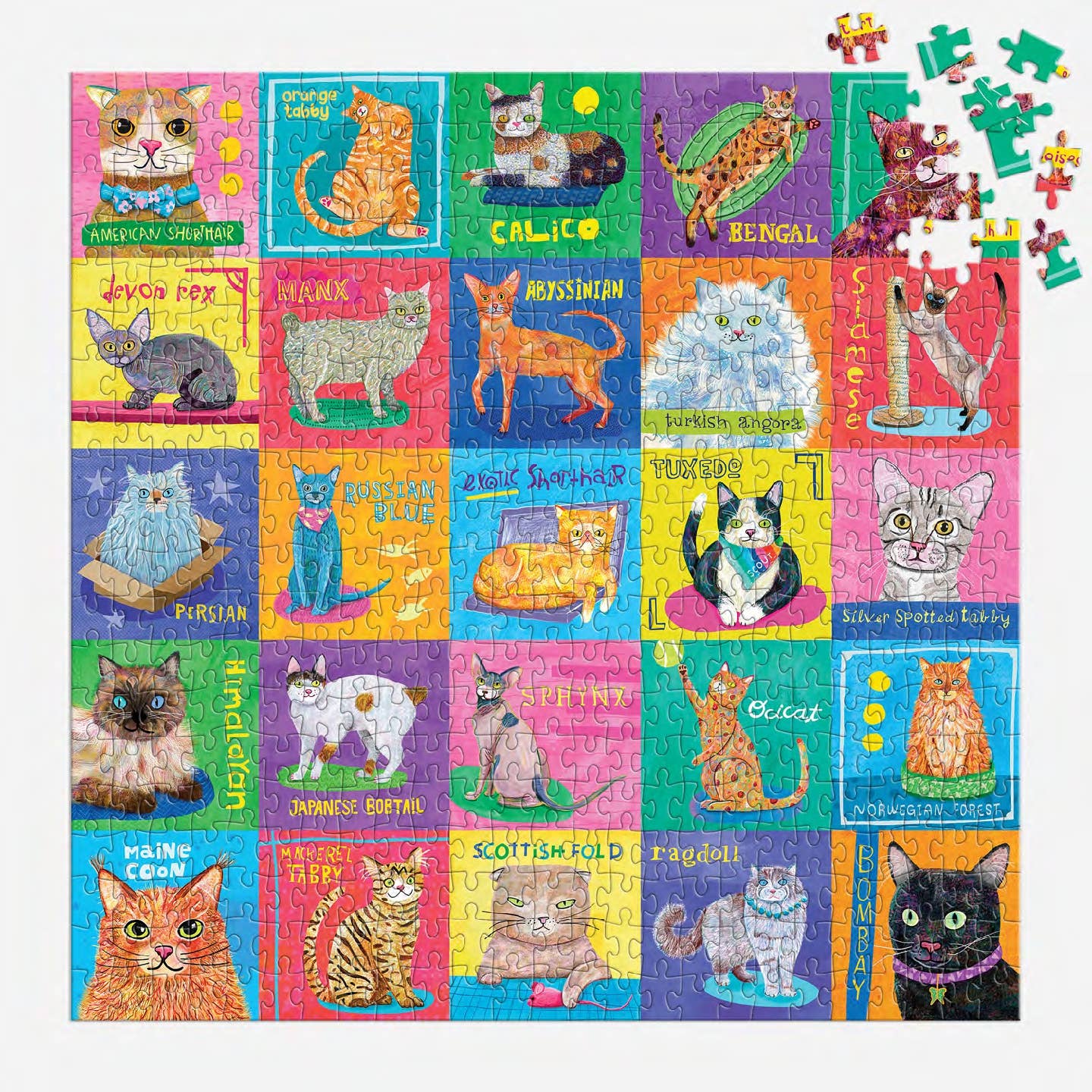 Mudpuppy Purr-fect Portraits, 500 Piece Puzzle