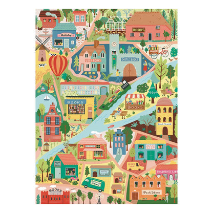 Puzzle Weekend Book Lover's Town, 1000 Piece Puzzle