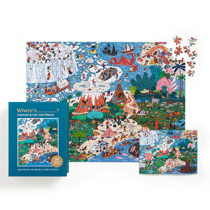Galison Search and Find: Where’s ________? Curious and Far Out Places, 500 Piece Puzzle