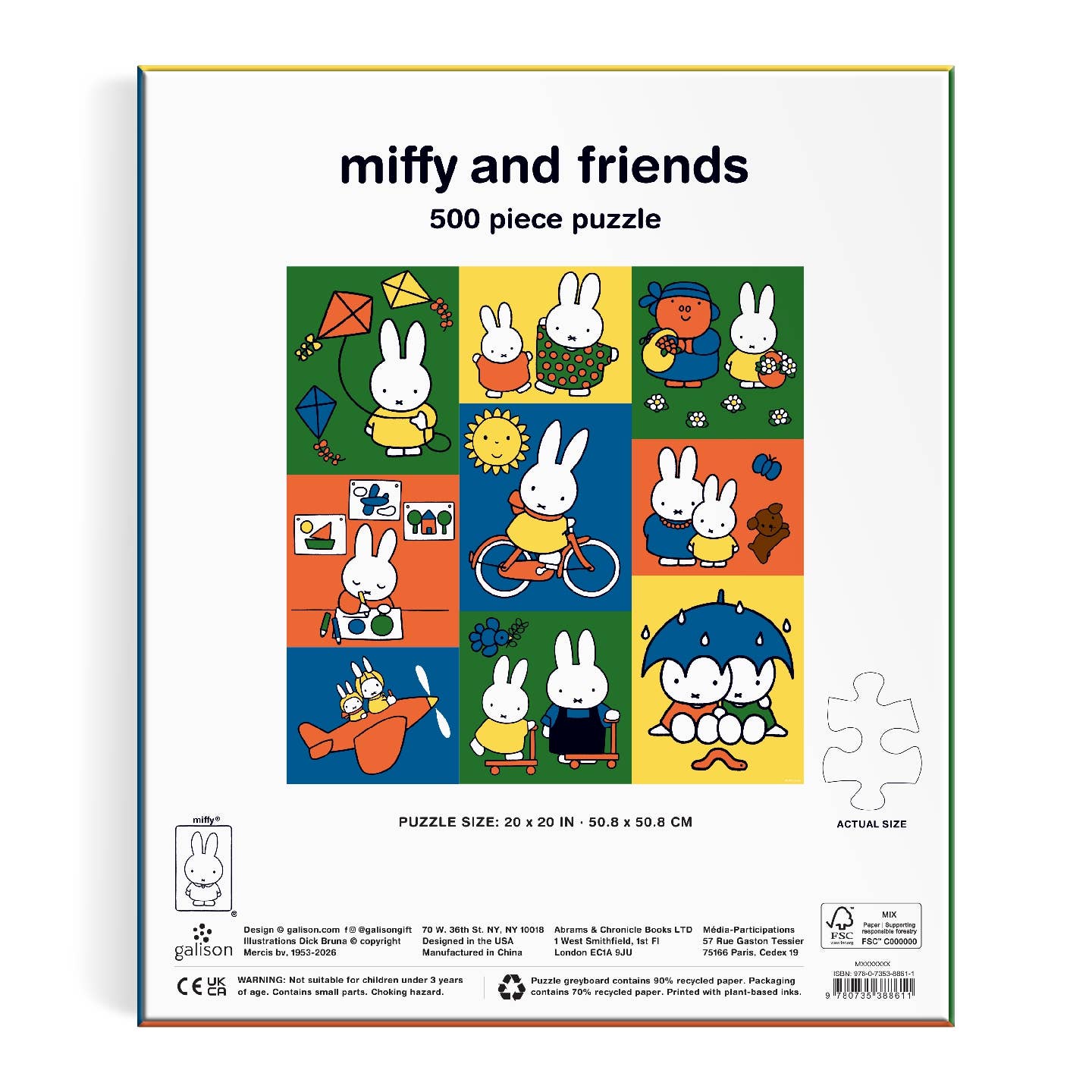Galison Miffy and Friends, 500 Piece Puzzle