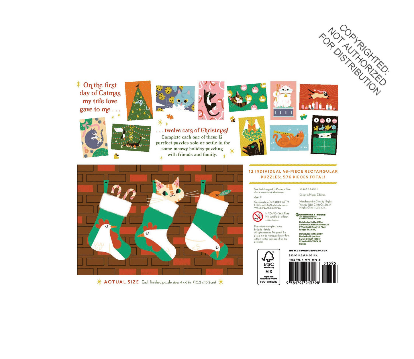 Chronicle Books 12 Puzzles in One Box: Twelve Days of Catmas