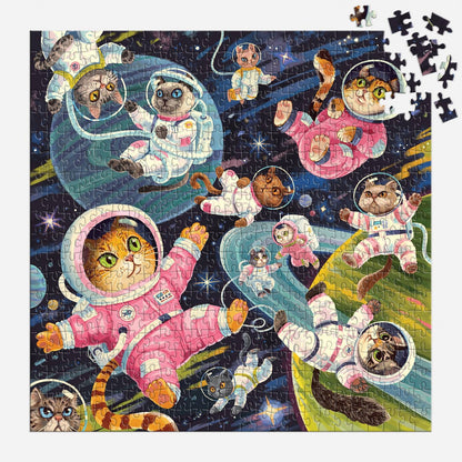 Galison A Space Meowdyssey, 500 Piece Puzzle