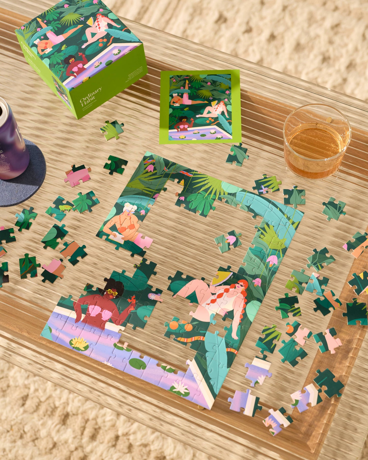 Ordinary Habit Water Lily Girls, 100 Piece Puzzle