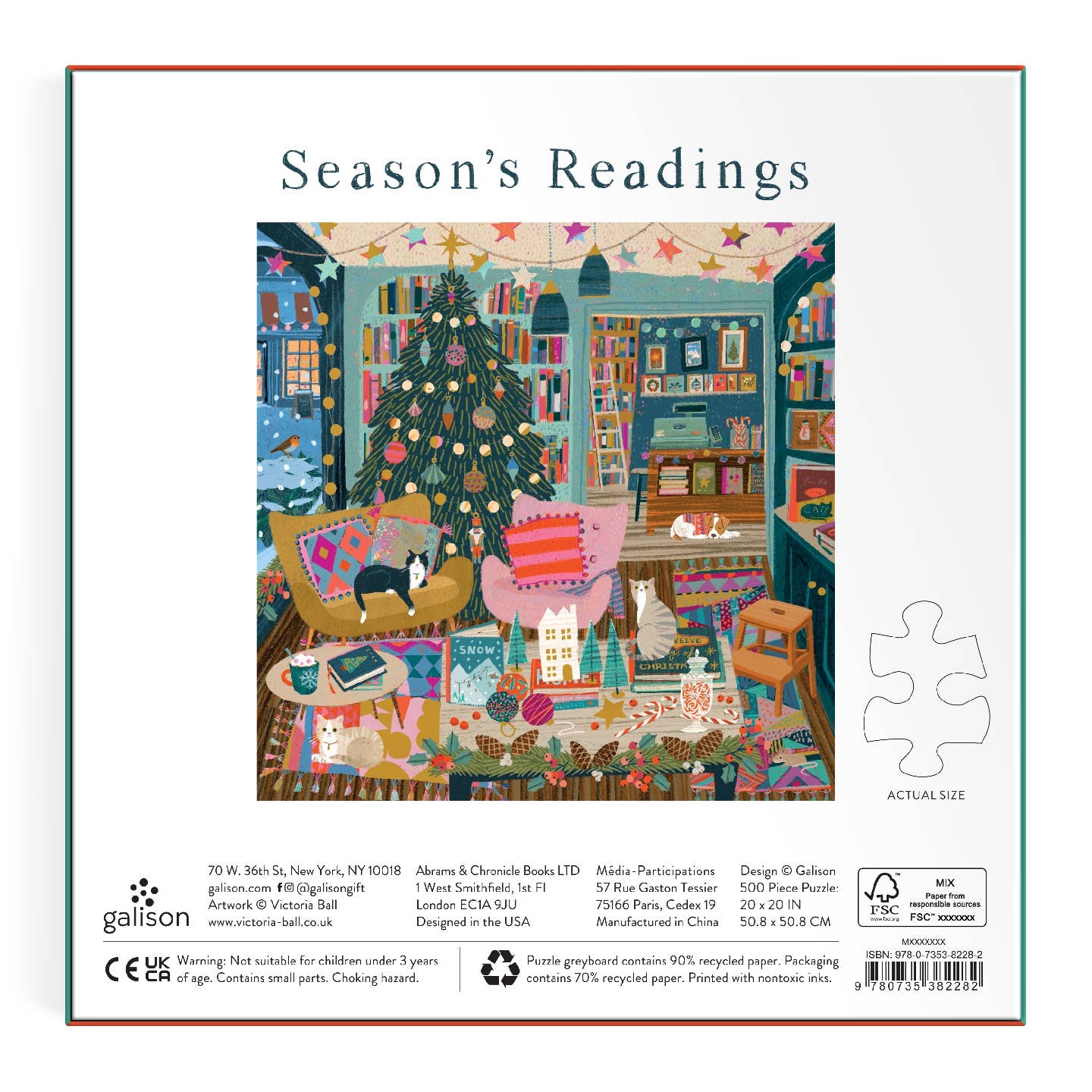 Galison Season’s Readings Foil, 500 Piece Puzzle
