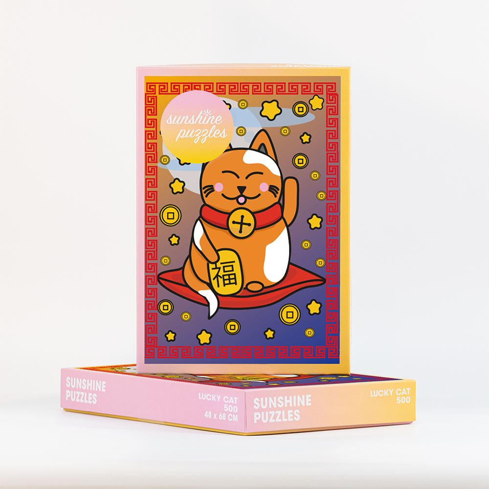 Sunshine Puzzles Lucky Cat, 500 Piece Puzzle