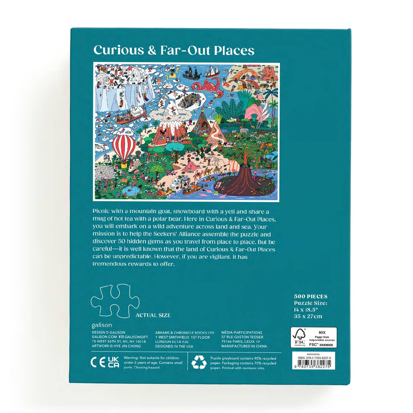 Galison Search and Find: Where’s ________? Curious and Far Out Places, 500 Piece Puzzle