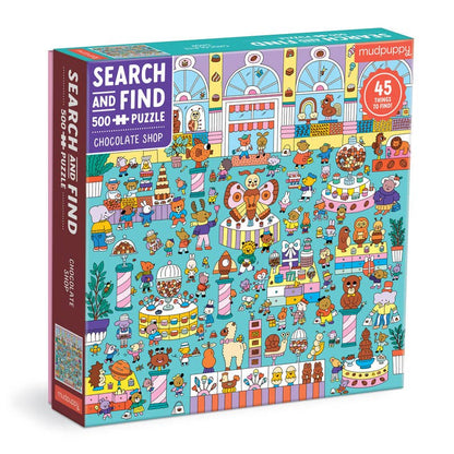 Mudpuppy Search and Find: Chocolate Shop, 500 Piece Puzzle