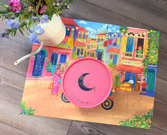 Laila Luxury Puzzles Rickshaw Ride, 100 Piece Puzzle