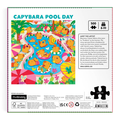 Mudpuppy Capybara Pool Day, 500 Piece Puzzle