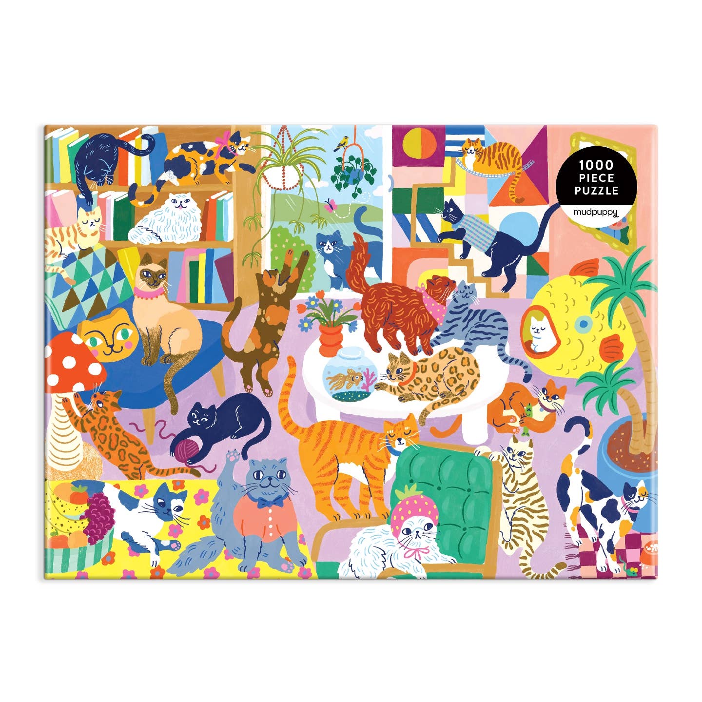 Mudpuppy Cozy Cat Club, 1000 Piece Puzzle