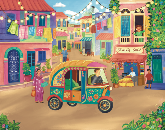 Laila Luxury Puzzles Rickshaw Ride, 100 Piece Puzzle