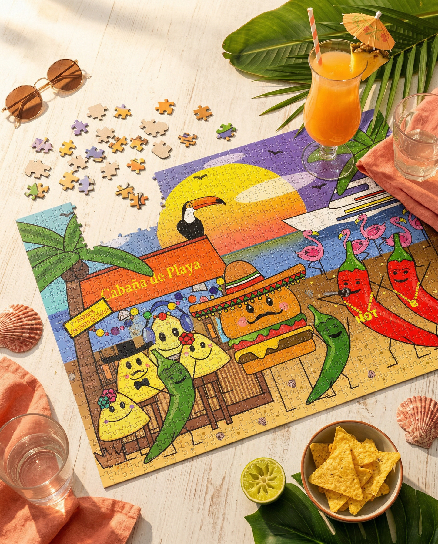 Sunshine Puzzles Cabana De Playa, 1000 Piece Puzzle