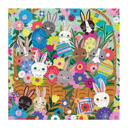 Mudpuppy Blooming Bunnies Foil Puzzle, 500 Piece Puzzle
