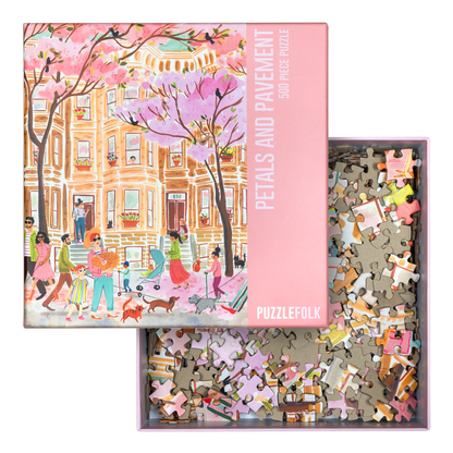 Puzzlefolk Petals and Pavement, 500 Piece Puzzle