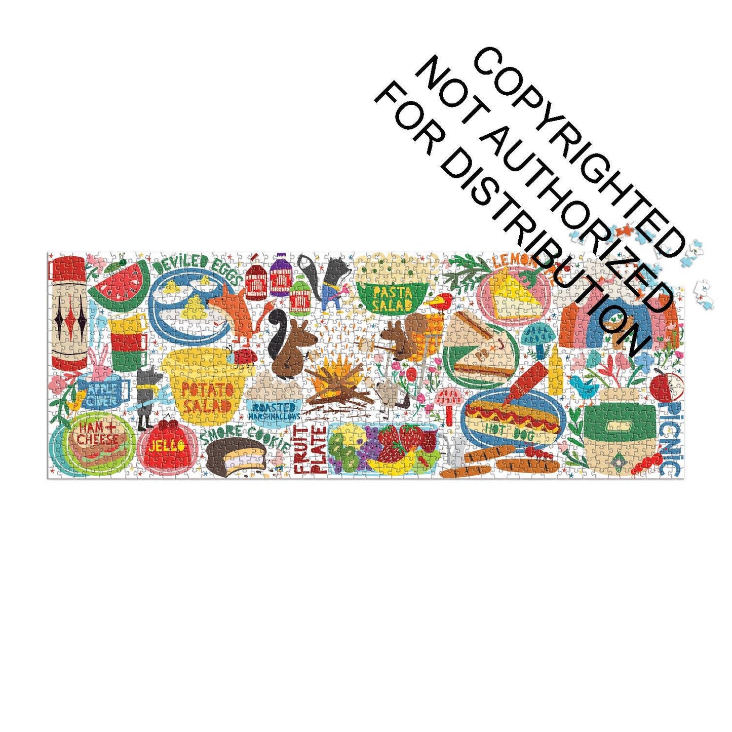 Mudpuppy Picnic Party Panoramic, 1000 Piece Puzzle