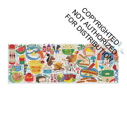 Mudpuppy Picnic Party Panoramic, 1000 Piece Puzzle