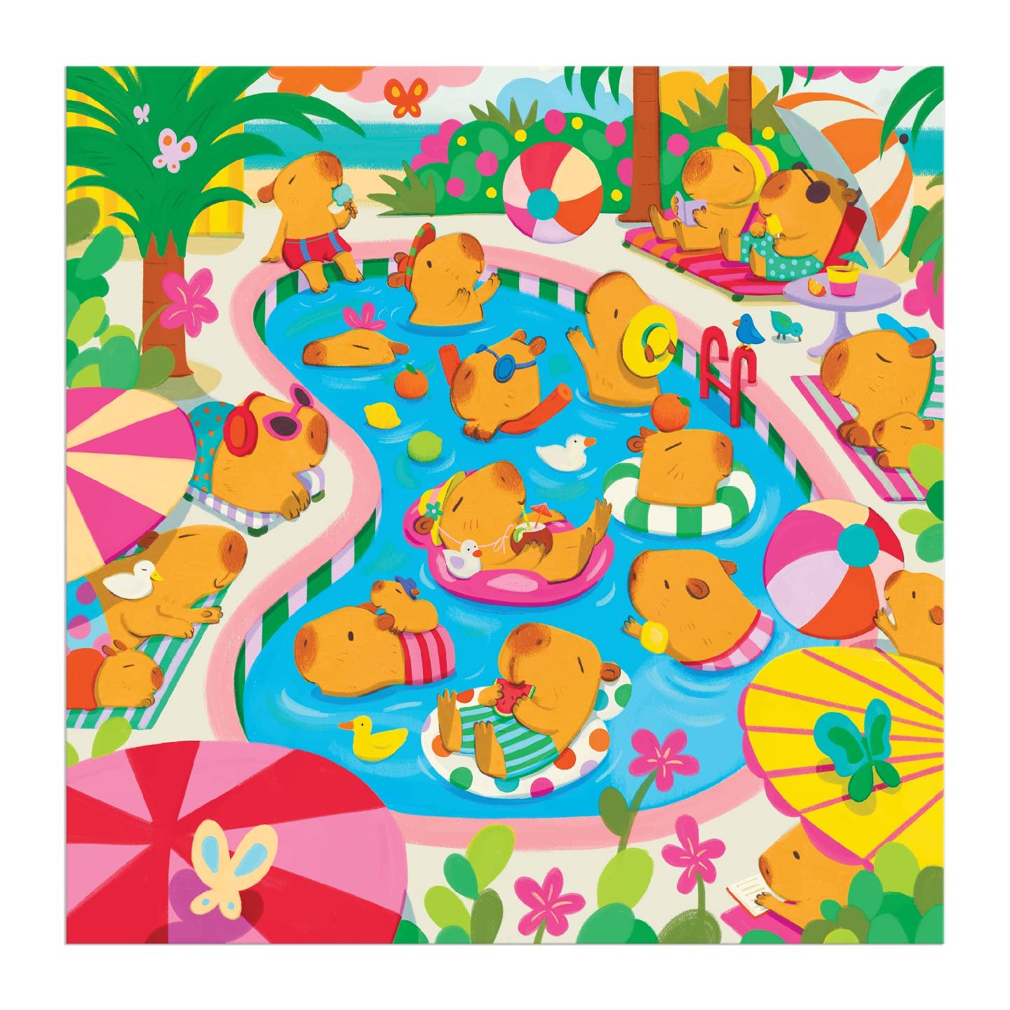 Mudpuppy Capybara Pool Day, 500 Piece Puzzle