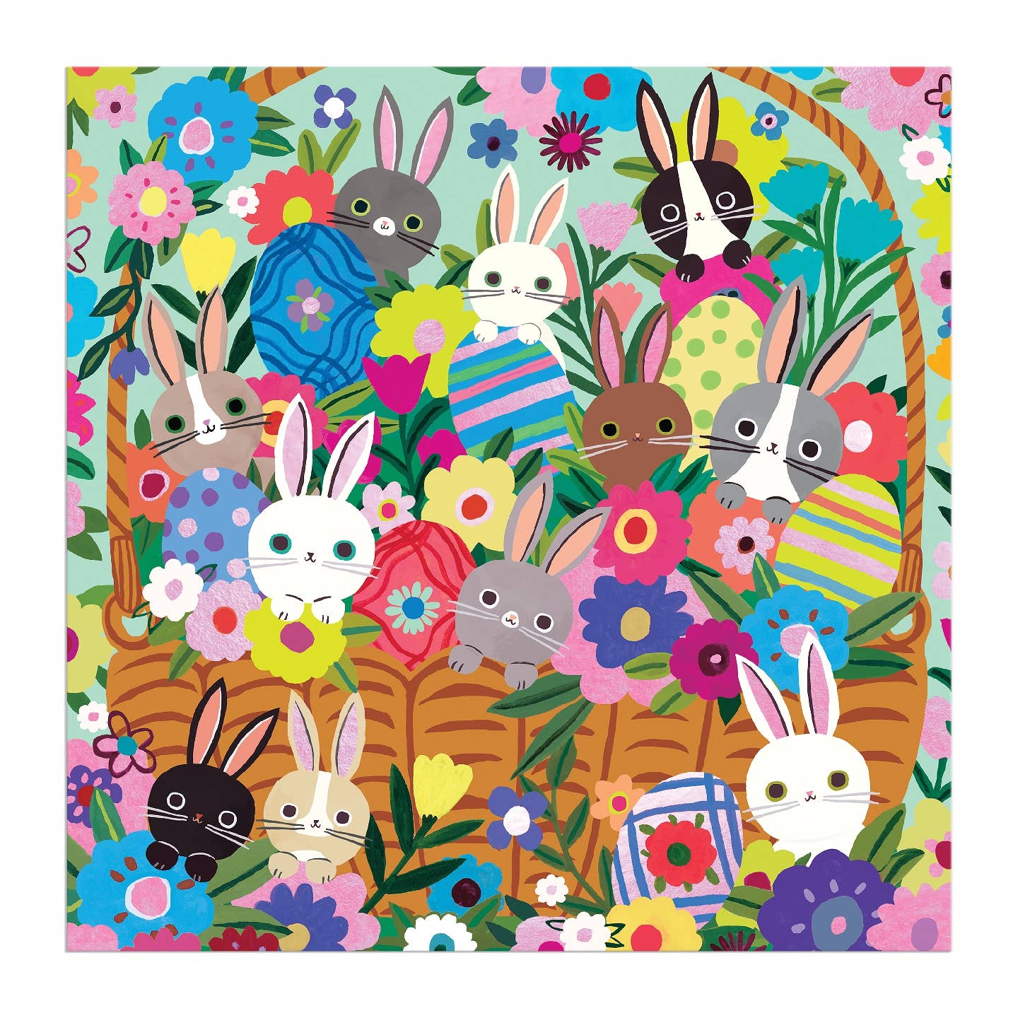 Mudpuppy Blooming Bunnies Foil Puzzle, 500 Piece Puzzle