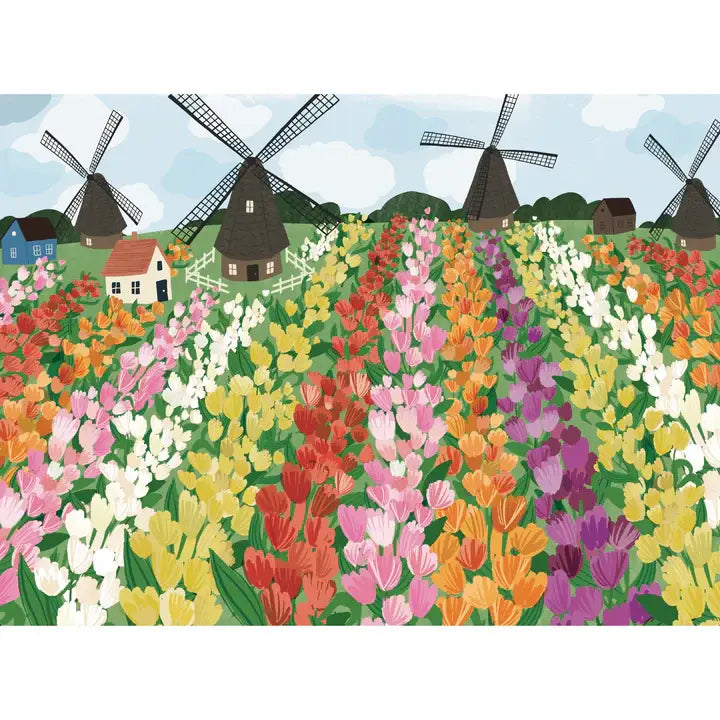 Puzzlefolk Tulip Fields, 500 Piece Puzzle