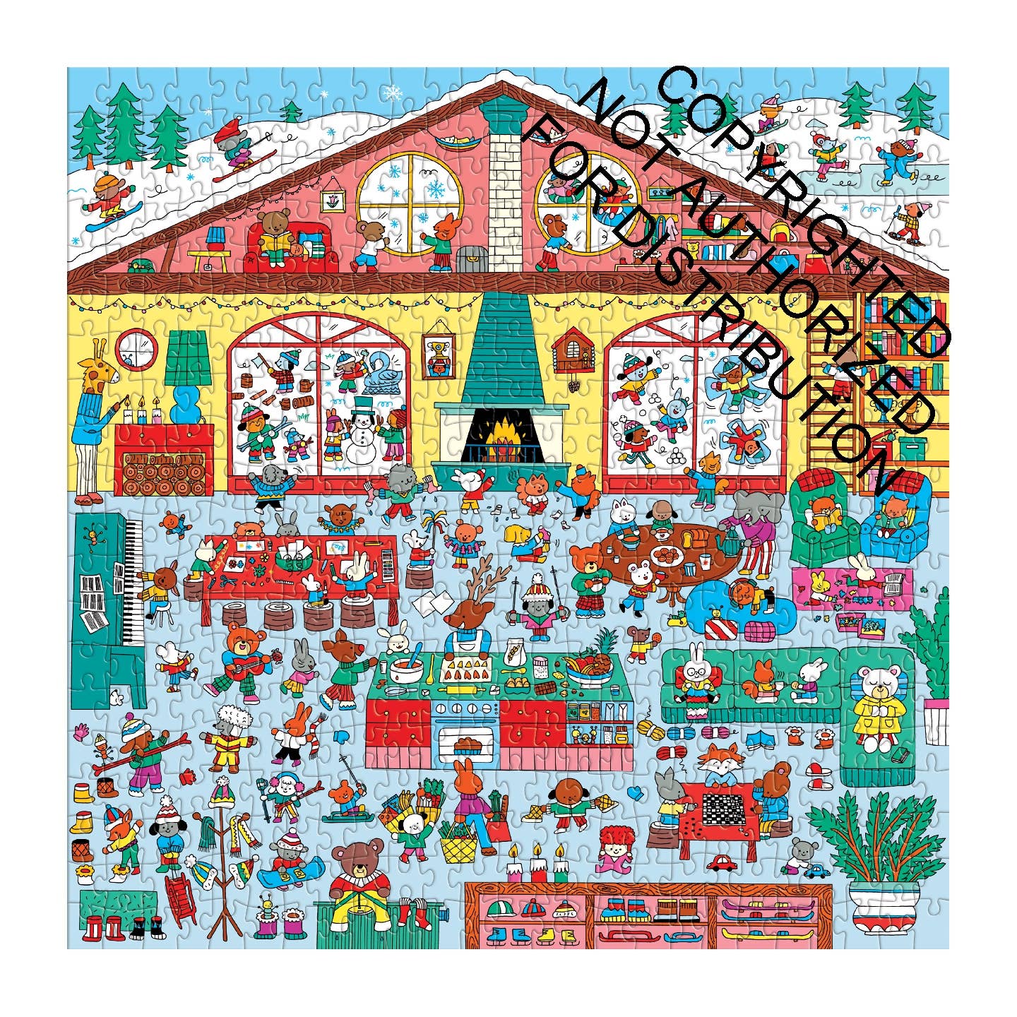 Mudpuppy Search and Find: Winter Chalet, 500 Piece Puzzle