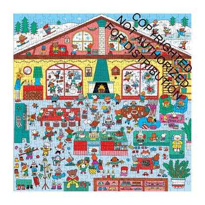 Mudpuppy Search and Find: Winter Chalet, 500 Piece Puzzle
