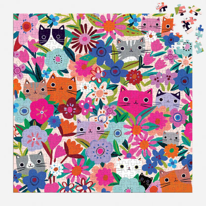 Mudpuppy Blooming Cats, 500 Piece Puzzle