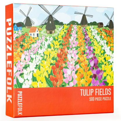 Puzzlefolk Tulip Fields, 500 Piece Puzzle