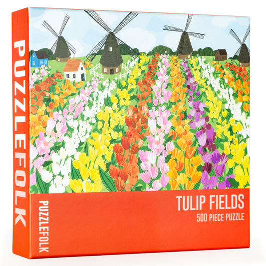Puzzlefolk Tulip Fields, 500 Piece Puzzle