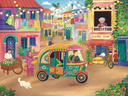 Laila Luxury Puzzles Rickshaw Ride, 500 Piece Puzzle