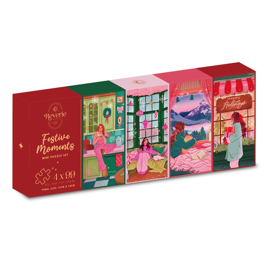 Reverie Festive Moments, 4 x 99 Piece Mini Puzzle Set