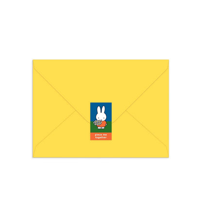 Galison Miffy with Flowers Greeting Card Puzzle, 60 Piece Puzzle