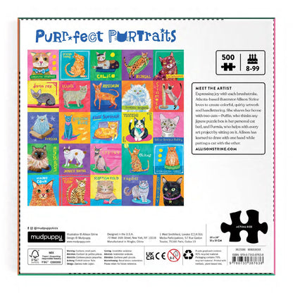 Mudpuppy Purr-fect Portraits, 500 Piece Puzzle