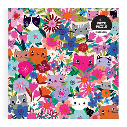 Mudpuppy Blooming Cats, 500 Piece Puzzle