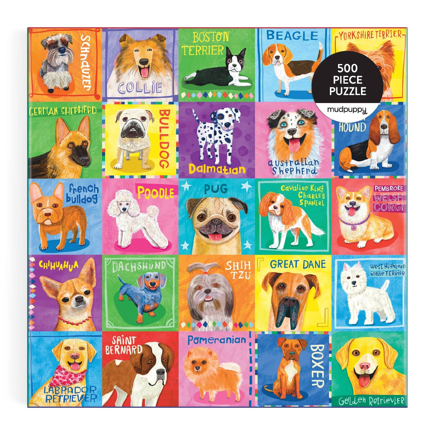 Mudpuppy Pawsome Portraits, 500 Piece Puzzle