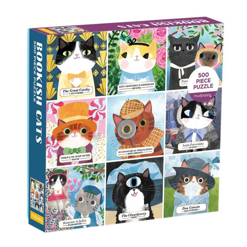 Mudpuppy Bookish Cats, 500 Piece Puzzle
