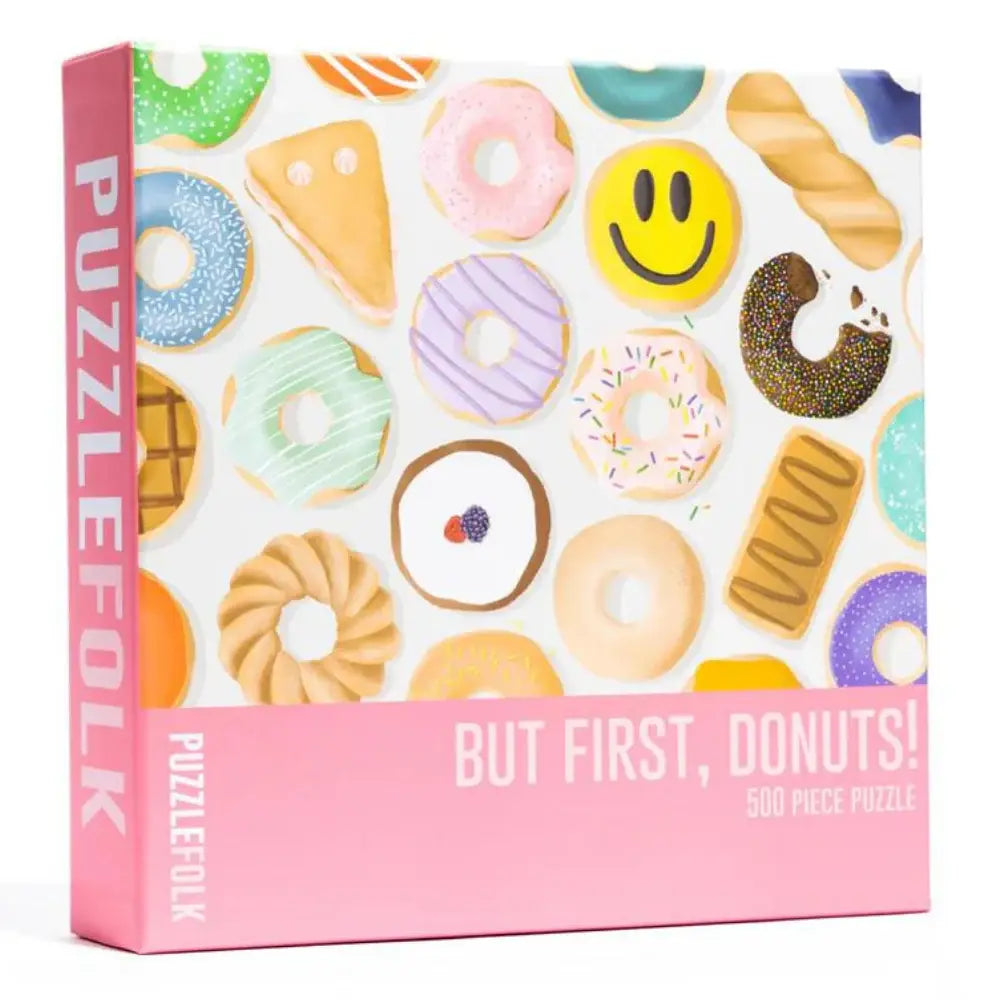 Puzzlefolk But First, Donuts, 500 piece puzzle