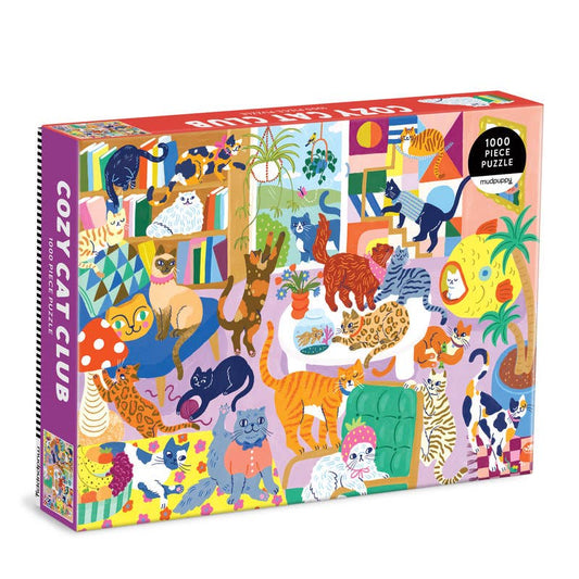 Mudpuppy Cozy Cat Club, 1000 Piece Puzzle