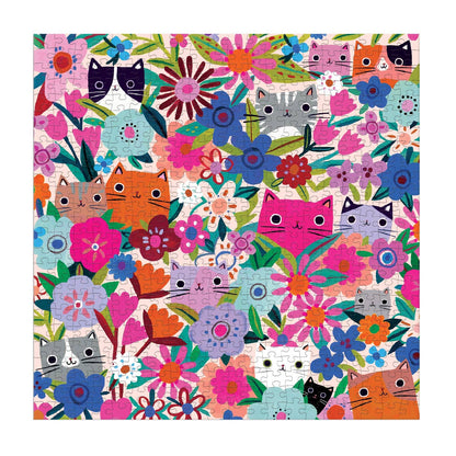 Mudpuppy Blooming Cats, 500 Piece Puzzle