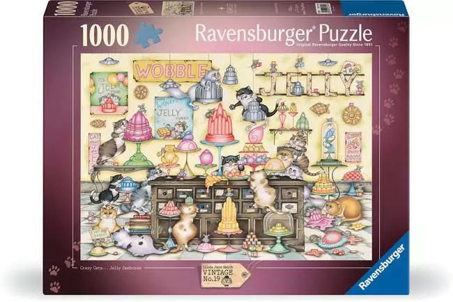 Ravensburger Crazy Cats: Jelly Jamboree, 1000 Piece Puzzle - Imported