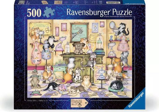 Ravensburger Crazy Cats: Tabby & Co, 500 Piece Puzzle - Imported