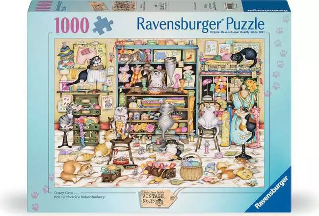 Ravensburger Crazy Cats: Mrs Hardwick's Haberdashery, 1000 Piece Puzzle